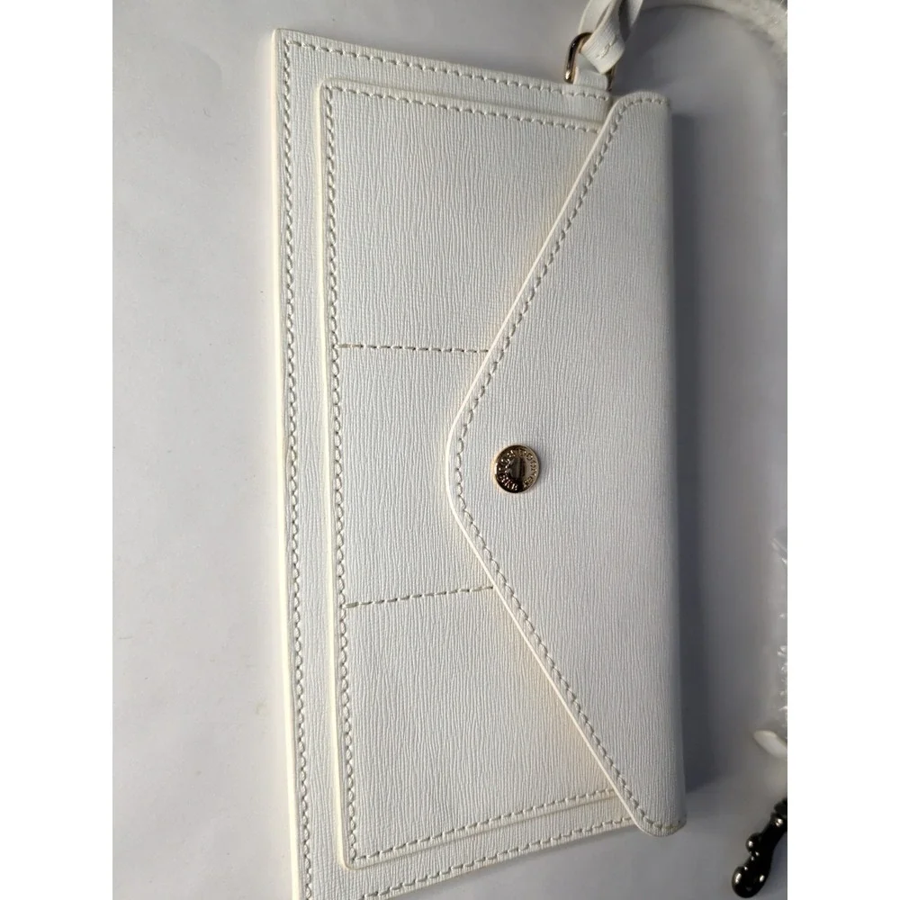 Dooney Bourke White Thin Flap Wristlet Brand New Leather‎